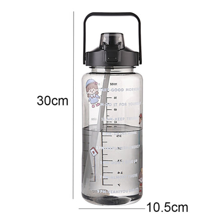 GYBL4503 2000ml Large-capacity Outdoor Sports Water Bottle with Straw, Spec: Purple-garmade.com