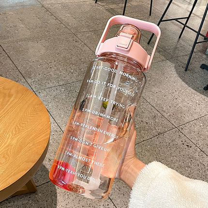 GYBL4503 2000ml Large-capacity Outdoor Sports Water Bottle with Straw, Spec: Pink-garmade.com