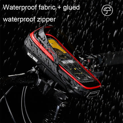 WILD MAN ES16 0.5L EVA Hard Shell Waterproof Touch Screen Bicycle Handlebar Bag(Red)-garmade.com