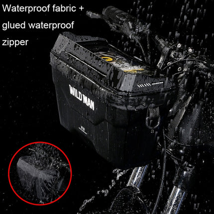 WILD MAN XT8 3L Bicycle EVA Hard Shell Touch Screen Waterproof Head Bag(Black)-garmade.com