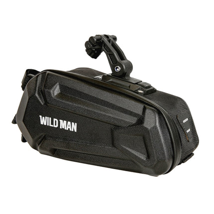WILD MAN XT7 1.2L Mountain Bike EVA Hard Shell Waterproof Wear-resistant Tail Bag(Twill Style)-garmade.com