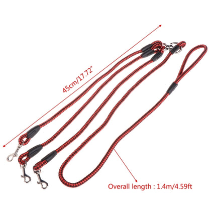 140cm 3 In 1 Leash Multi-head Dog Walking Rope(Blue)-garmade.com