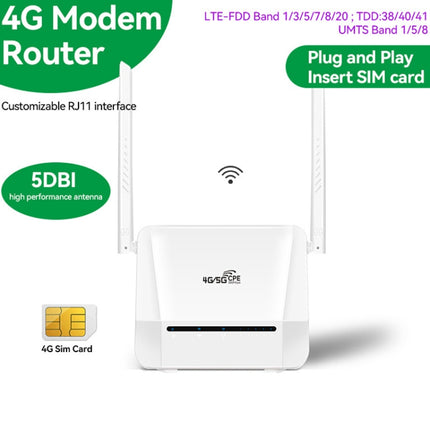 VR312 4G LTE Router 4G CPE FDD/TDD Card Mobile Router MOD Malay Version EU Plug(White)-garmade.com