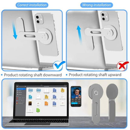Laptop Phone Expansion Bracket Aluminum Magnetic Phone Stand(Silver)-garmade.com