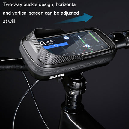 WILD MAN E16 EVA Hard Shell Touch Screen Handlebar Bag Cycling Equipment(Black)-garmade.com