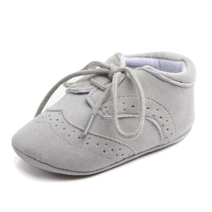 D0772 Cotton Uppers Semi-Rubber Soles Non-Slip Baby Walking Shoes, Size: 11cm(Grey)-garmade.com