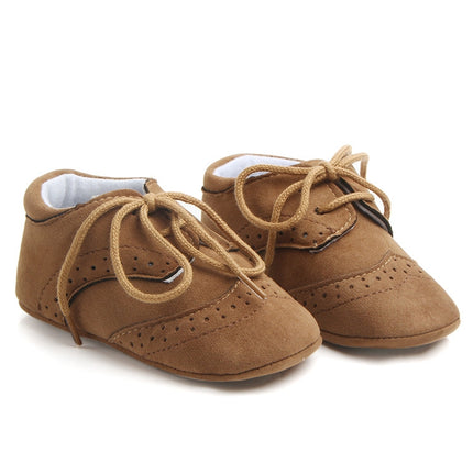 D0772 Cotton Uppers Semi-Rubber Soles Non-Slip Baby Walking Shoes, Size: 11cm(Light Brown)-garmade.com