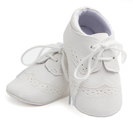 D0772 Cotton Uppers Semi-Rubber Soles Non-Slip Baby Walking Shoes, Size: 12cm(White)-garmade.com