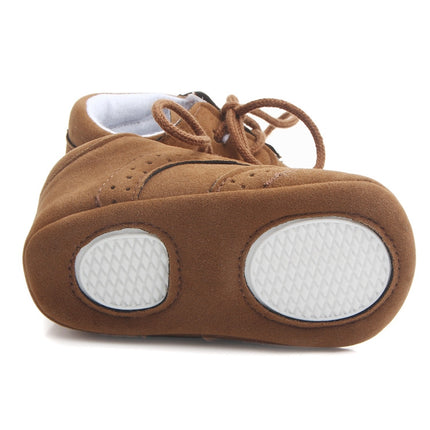 D0772 Cotton Uppers Semi-Rubber Soles Non-Slip Baby Walking Shoes, Size: 12cm(Dark Brown)-garmade.com