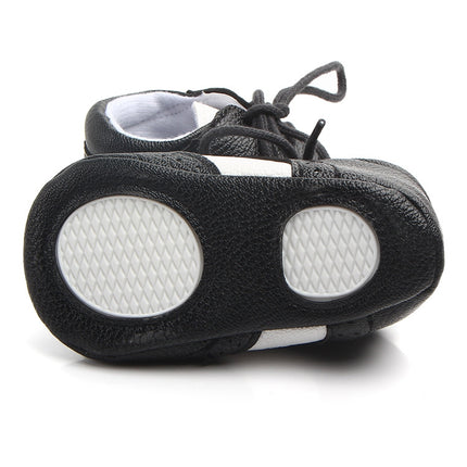 D0772 Cotton Uppers Semi-Rubber Soles Non-Slip Baby Walking Shoes, Size: 13cm(Black)-garmade.com