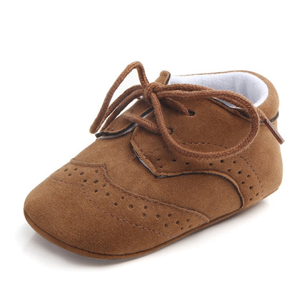 D0772 Cotton Uppers Semi-Rubber Soles Non-Slip Baby Walking Shoes, Size: 13cm(Dark Brown)-garmade.com