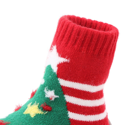 D2293 Children Cartoon Christmas Floor Socks Non-slip Shoes, Size: 24-25(Blue Elk)-garmade.com