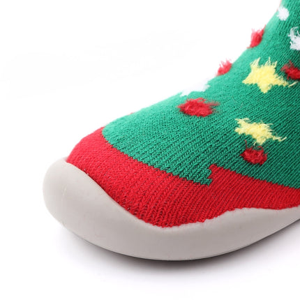 D2293 Children Cartoon Christmas Floor Socks Non-slip Shoes, Size: 24-25(Blue Elk)-garmade.com