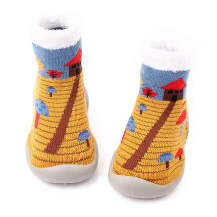 D2293 Children Cartoon Christmas Floor Socks Non-slip Shoes, Size: 22-23(Yellow Hut)-garmade.com