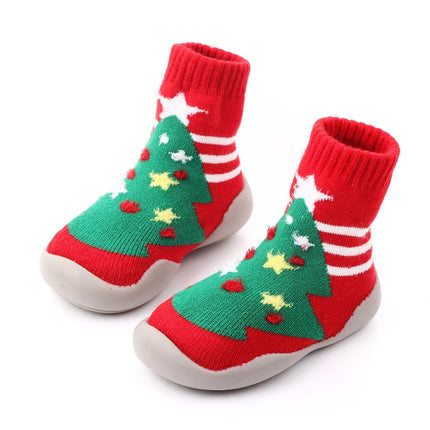 D2293 Children Cartoon Christmas Floor Socks Non-slip Shoes, Size: 26-27(Christmas Tree)-garmade.com