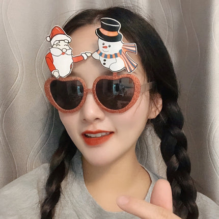 Christmas Weird Glasses Personalized Christmas Hair Clip, Color: Love Elderly Snowman-garmade.com