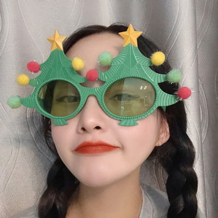 Christmas Weird Glasses Personalized Christmas Hair Clip, Color: Big Christmas Tree With Balls-garmade.com