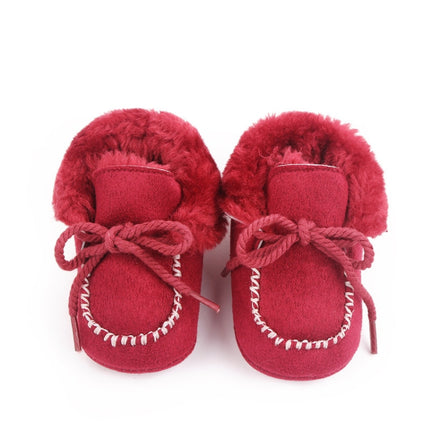D2245 Winter Warm Baby Cotton Boots Plus Velvet Thickened Baby Walking Shoes, Size: 11cm(Red)-garmade.com