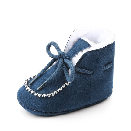 D2245 Winter Warm Baby Cotton Boots Plus Velvet Thickened Baby Walking Shoes, Size: 11cm(Navy Blue)-garmade.com