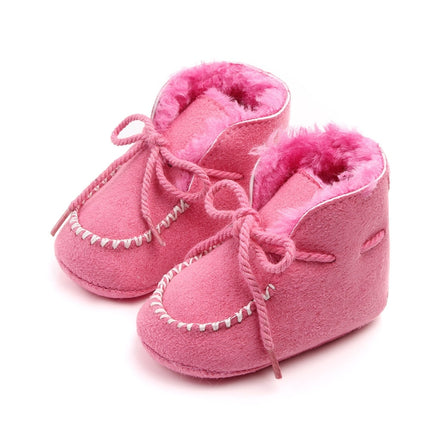 D2245 Winter Warm Baby Cotton Boots Plus Velvet Thickened Baby Walking Shoes, Size: 11cm(Pink)-garmade.com