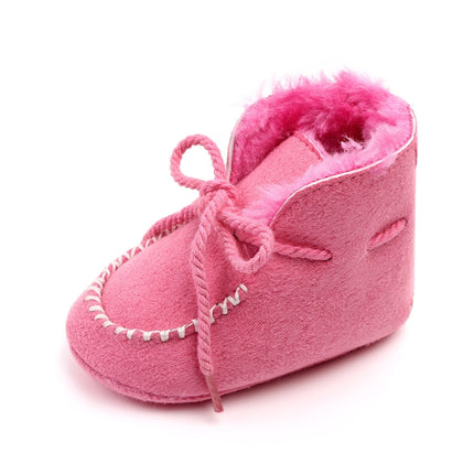 D2245 Winter Warm Baby Cotton Boots Plus Velvet Thickened Baby Walking Shoes, Size: 11cm(Pink)-garmade.com