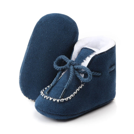 D2245 Winter Warm Baby Cotton Boots Plus Velvet Thickened Baby Walking Shoes, Size: 12cm(Navy Blue)-garmade.com