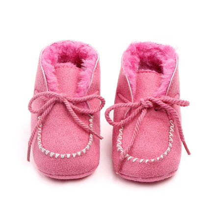D2245 Winter Warm Baby Cotton Boots Plus Velvet Thickened Baby Walking Shoes, Size: 12cm(Pink)-garmade.com
