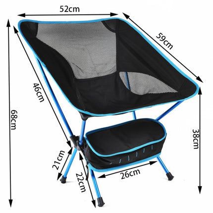 Outdoor Camping Lounge Beach Portable Folding Chair(Sky Blue)-garmade.com