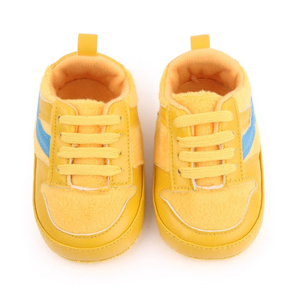 D2540 Autumn And Winter Soft Soled Walking Shoes Baby Shoes For 0-1 Years Old, Size: 11cm(Yellow)-garmade.com