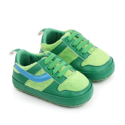D2540 Autumn And Winter Soft Soled Walking Shoes Baby Shoes For 0-1 Years Old, Size: 11cm(Green)-garmade.com