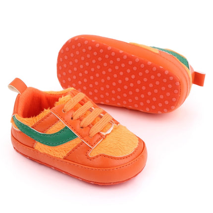 D2540 Autumn And Winter Soft Soled Walking Shoes Baby Shoes For 0-1 Years Old, Size: 11cm(Orange)-garmade.com