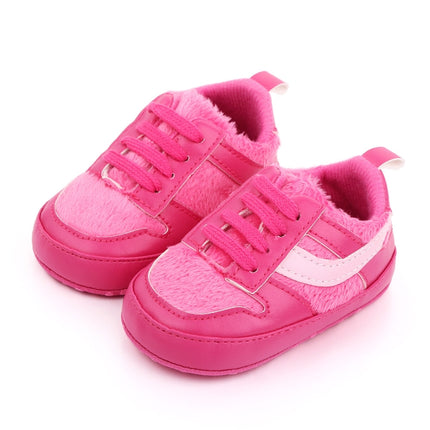 D2540 Autumn And Winter Soft Soled Walking Shoes Baby Shoes For 0-1 Years Old, Size: 11cm(Rose Red)-garmade.com