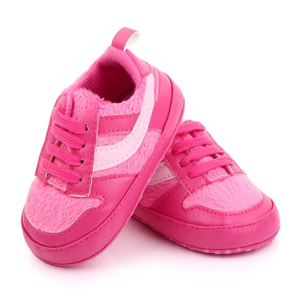 D2540 Autumn And Winter Soft Soled Walking Shoes Baby Shoes For 0-1 Years Old, Size: 11cm(Rose Red)-garmade.com