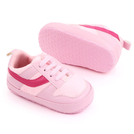 D2540 Autumn And Winter Soft Soled Walking Shoes Baby Shoes For 0-1 Years Old, Size: 11cm(Pink)-garmade.com
