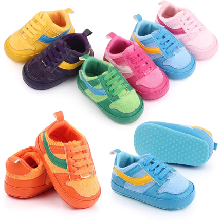 D2540 Autumn And Winter Soft Soled Walking Shoes Baby Shoes For 0-1 Years Old, Size: 13cm(Orange)-garmade.com