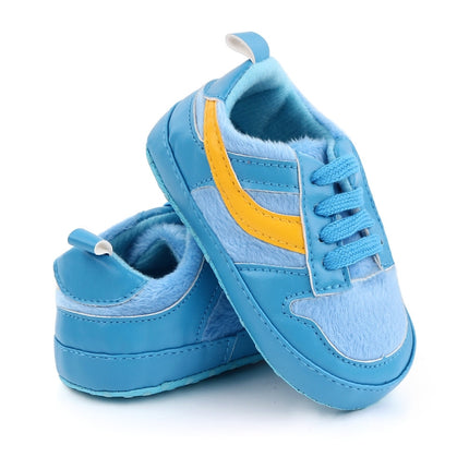 D2540 Autumn And Winter Soft Soled Walking Shoes Baby Shoes For 0-1 Years Old, Size: 12cm(Blue)-garmade.com