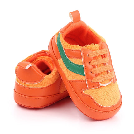 D2540 Autumn And Winter Soft Soled Walking Shoes Baby Shoes For 0-1 Years Old, Size: 12cm(Orange)-garmade.com
