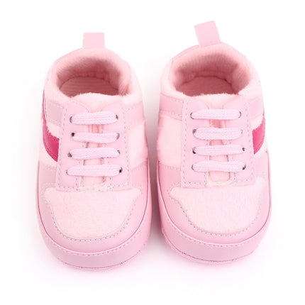 D2540 Autumn And Winter Soft Soled Walking Shoes Baby Shoes For 0-1 Years Old, Size: 12cm(Pink)-garmade.com
