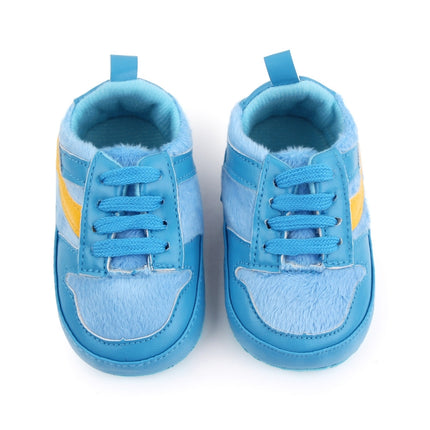 D2540 Autumn And Winter Soft Soled Walking Shoes Baby Shoes For 0-1 Years Old, Size: 13cm(Blue)-garmade.com