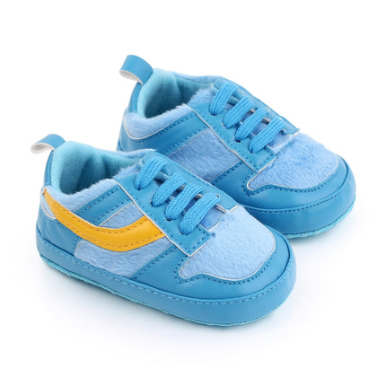 D2540 Autumn And Winter Soft Soled Walking Shoes Baby Shoes For 0-1 Years Old, Size: 13cm(Blue)-garmade.com