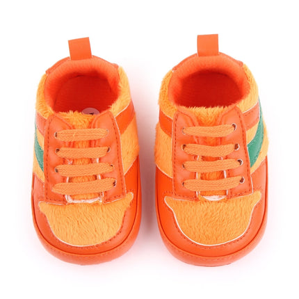 D2540 Autumn And Winter Soft Soled Walking Shoes Baby Shoes For 0-1 Years Old, Size: 13cm(Orange)-garmade.com