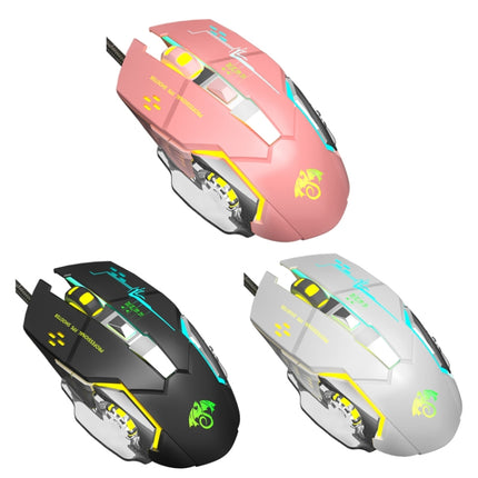 LEAVEN X6 6 Keys Game Computer Ergonomic Wired Mouse, Cable Length: 1.42m(Pink)-garmade.com