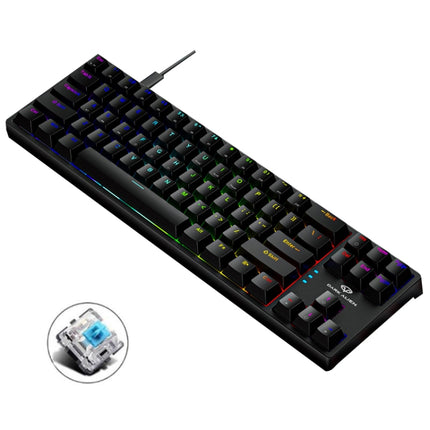 Dark Alien K710 71 Keys Glowing Game Wired Keyboard, Cable Length: 1.8m, Color: Black Green Shaft-garmade.com