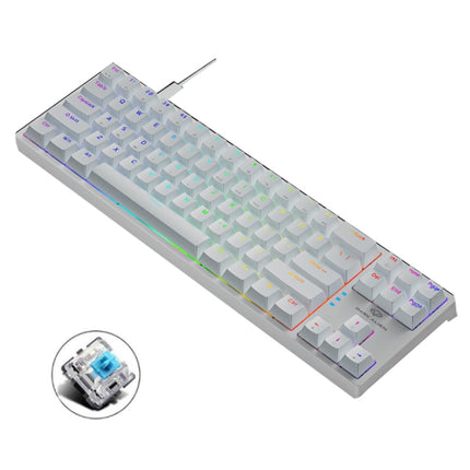Dark Alien K710 71 Keys Glowing Game Wired Keyboard, Cable Length: 1.8m, Color: White Green Shaft-garmade.com