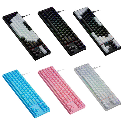 Dark Alien K710 71 Keys Glowing Game Wired Keyboard, Cable Length: 1.8m, Color: White Green Shaft-garmade.com