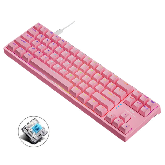 Dark Alien K710 71 Keys Glowing Game Wired Keyboard, Cable Length: 1.8m, Color: Pink Green Shaft-garmade.com