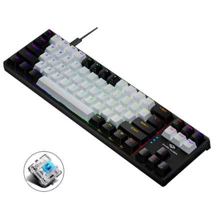 Dark Alien K710 71 Keys Glowing Game Wired Keyboard, Cable Length: 1.8m, Color: Black White Green shaft-garmade.com