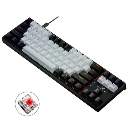 Dark Alien K710 71 Keys Glowing Game Wired Keyboard, Cable Length: 1.8m, Color: Black White Red Shaft-garmade.com