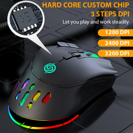 K-Snake BM520 9-button 3200DPI 2.4G RGB Wireless Dual-mode Gaming Mouse(Black)-garmade.com