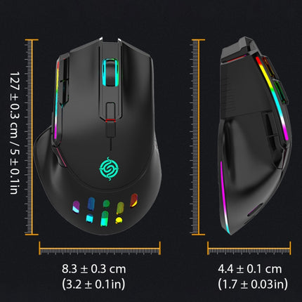 K-Snake BM520 9-button 3200DPI 2.4G RGB Wireless Dual-mode Gaming Mouse(White)-garmade.com